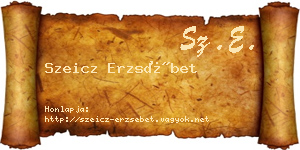 Szeicz Erzsébet névjegykártya